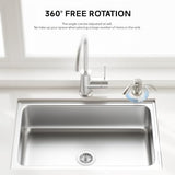 SAMODRA Built in Kitchen Sink Soap Dispenser (Brushed Nickel) with 13 oz Large PET Lotion Bottle, Refill from Top