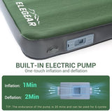 Elegear Air & Foam Self Inflating Sleeping Pad, Built-in Electric Pump 4" Ultra-Thick Memory Foam Camping Mattress with Pillow Camping Pad 4-Season R-Value 9.5 Camp Mat for Car/Traveling - Single