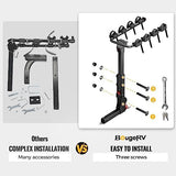 BougeRV Upgrade 2.0 Hitch Bike Rack with Dual Lock for SUV Truck, 165LB Capacity 2/3/4 Bikes Hitch Bike Carrier Rack with 2'' Hitch Receiver, Easy Assembly, Tilting & Foldable Bike Rack Hitch