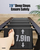 6 Step Ladder for 12 Feet High Ceiling, Folding Step Stool with Handgrip & Anti-Slip Wide Pedal, Portable Lightweight Aluminum Stepladder for Kitchen, Home (300 lbs Capacity) - Black