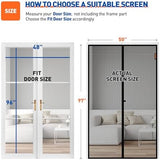 MAGZO Magnetic Screen Door Fit Door Size 48 x 96 Inch, Actual Screen Size 50" x 97" Magnet Screen Curtain for Sliding Door-Black