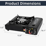 SHINESTAR Dual Fuel Stove with Butane & Propane Compatibility, Portable Camping Stove for Outdoor Cooking, Propane Adapter Hose and Carrying Case Included, 7800 BTUs Output
