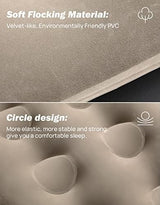 JOYTUTUS Truck Bed Mattress for 5.5-5.8Ft, Full Size Inflatable Mattress Pickup Short Beds for Outdoor Camping, with Carry Bag & Cup Holder & Cavity Design, Camel&Black