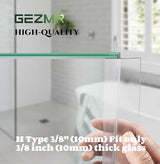 4-Pack Frameless Shower Door Side Seal Strip Shower Door Bottom Seal Shower Door Sweep for 3/8 Inch Thick Glass, Vertical H-Type Glass Door Seal Stop Leaks. (4-Pack x 45" Length)