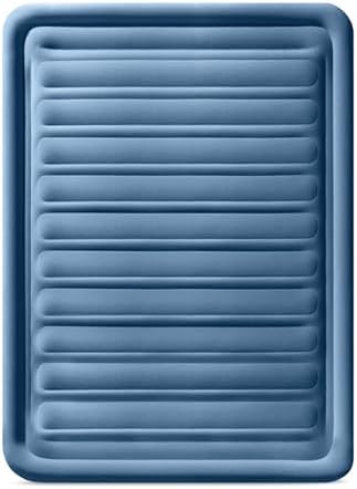 Intex: Dura-Beam Deluxe Comfort-Plush Air Mattress - 22" Queen Blue - Built-in Electric Pump, Durable Fiber-Tech, Carry Bag Included, 600lb Capacity