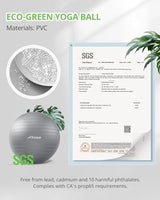 Trideer Yoga Ball - Exercise Ball for Workout pilates Stability - Anti-Burst and Slip Resistant for physical therapy, Birthing, Stretching & Core Workout, Office Ball Chair, Flexible Seating, Home Gym