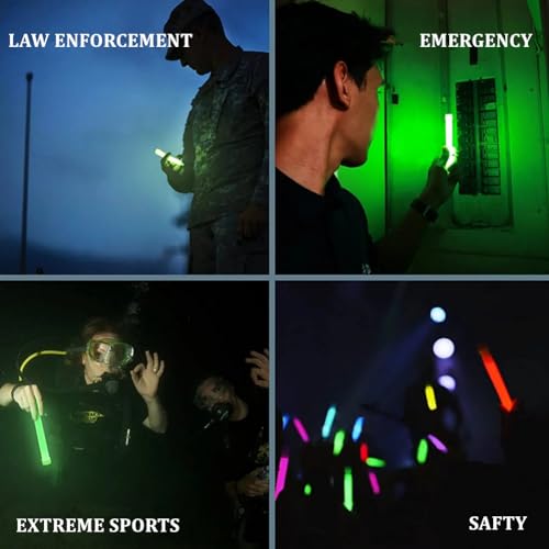 Glow Fever Emergency Safety Military Grade Glow Sticks, 30pcs 6'' Lightsticks, Light Up Ultra Bright with 12 Hours Duration. for Hiking Party Camping Blackouts Hurricane Shelter Survival Kit (Green)