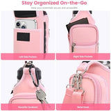 icolor Magnetic Gym Bag Water Bottle Carrier Holder with Phone Pockets & Shoulder Strap,5 Built-in Magnets Gym Bottle Pouch Sleeve,Magnetic Bag Gym Accessories Organizer for Men Women