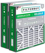 Filterbuy 20x25x5 Air Filter MERV 8 Dust Defense (2-Pack), Pleated HVAC AC Furnace Air Filters for Trion Air Bear, Generalaire, Skuttle, and More (Actual Size: 19.63 x 24.13 x 4.88 Inches)