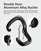 Heavy Duty Carabiner Clip Hook 8KN (1763 lbs), 2 PCS Ultra-Light Aluminum Caribeaners with Double Door D Ring Shape, for Hammock, Camping, Hiking, Backpacking, Dog Leash, Keychain Clip