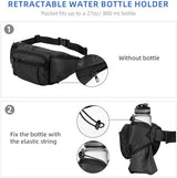 NOOLA Fanny Pack Waist Bag for Men Women, Lightweight Waist Pack with Water Bottle Holder, Adjustable Belt Bag with Multi-Pockets for Hiking, Dog Walking, Outdoor, Cycling, Running, Travel, Black