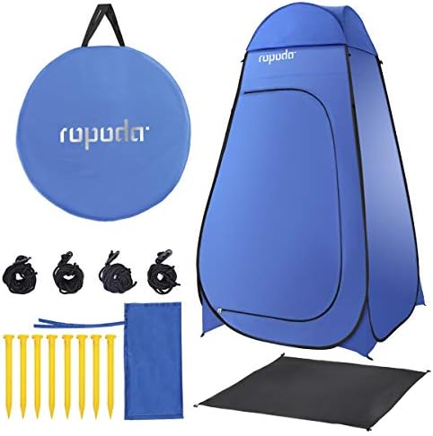 ROPODA Pop Up Tent 83inches x 48inches x 48inches, Upgrade Privacy Tent, Porta-Potty Tent Includes 1 Removable Bottom, 8 Stakes, 1 Removable Rain Cover, 1 Carrying Bag