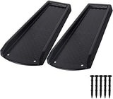 Rain Gutter Downspout Splash Block, Gutter Downspout Extensions for Water Drainage, 24" Gutter Splash Guards Downspout Extender, Fixable Down spout Drain Trays with PE Nails(2 Pack, Black)
