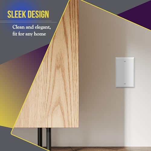 ENERLITES Blank Wall Plate Cover, Gloss Finish, Standard Size 1-Gang 4.50" x 2.76", Polycarbonate Thermoplastic, Electrical Covers for Unused Outlets/Switches, 8801-W-20PCS, White (20 Pack)