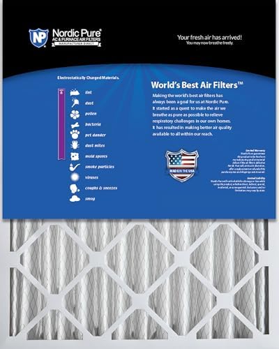 Nordic Pure 16x20x4 (15_1/2 x 19_1/2 x 3_5/8) Pleated MERV 8 Air Filters 2 Pack