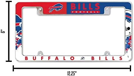 Rico Industries NFL Football Primary 12" x 6" Chrome All Over Automotive License Plate Frame for Car/Truck/SUV