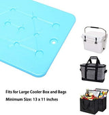 XL Large Ice Packs for Coolers - Slim Freezer Packs for Camping- Long Lasting Reusable Dry Ice Blocks, 13 x 10 x 0.5 inch, Quick Freeze - Set of 4