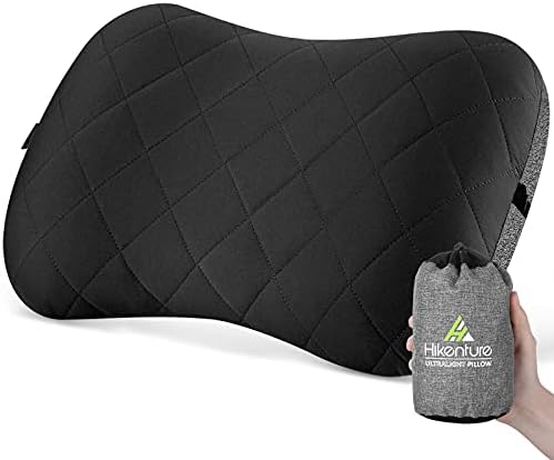 Hikenture Camping Pillow with Removable Cover - Ultralight Inflatable Pillow for Neck Lumbar Support - Upgrade Backpacking Pillow - Washable Travel Air Pillows for Camping, Hiking, Backpacking
