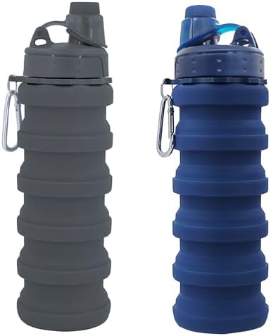 Collapsible Water Bottles Travel water bottle Sports Portable Sport Water Bottle Reusable Water Bottles comes with mountaineering Buckle 500ml silicone Water-proof camping water bottle