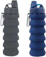 Collapsible Water Bottles Travel water bottle Sports Portable Sport Water Bottle Reusable Water Bottles comes with mountaineering Buckle 500ml silicone Water-proof camping water bottle