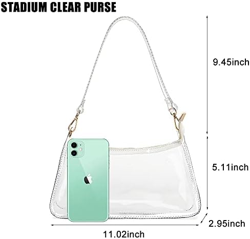 LOXOMU Clear Purse Stadium Approved, Small Crossbody Bag Shoulder Handbag for Women