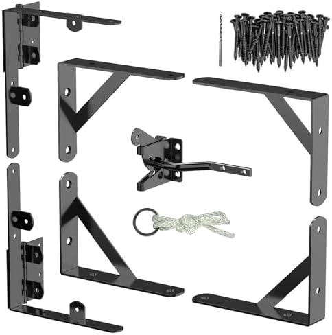 Gate Frame Fence Kit With Gate Latch, Anti-Sag Corner Brace Bracket Hardware Kit With Hinges