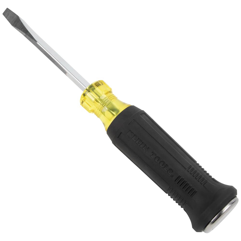 Klein Tools 85442DD Screwdriver Set, Demolition Screwdriver, 1/4-Inch and 5/16-Inch Keystone Tips with Plated Metal Strike Cap, 2-Piece