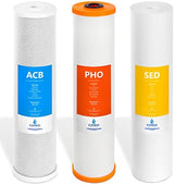 Express Water Whole House Anti Scale Filter Set – 3 Stage Filtration Water Conditioner Replacement Kit – Sediment, Carbon Block, Polyphosphate High Capacity Cartridge – 5 Micron – 4.5” x 20” inch
