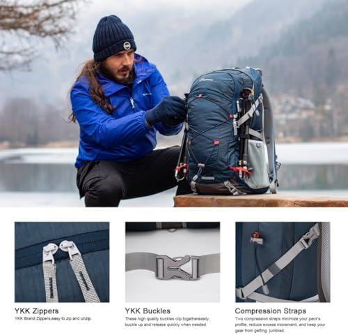 MOUNTAINTOP 40L Hiking Backpack,Lightweight Travel Backpack for Men Women Outdoor Backpacking, Camping