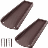 Splash Blocks for Gutters Downspouts, 24" Downspout Extensions for Rain Water Drainage, Thickened Gutter Splash Guard with Fixing Piles(2 Pack, Brown)
