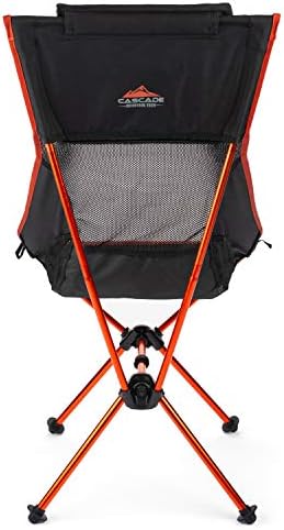 Cascade Mountain Tech Outdoor High Back Lightweight Camp Chair with Headrest and Carry Case - Black