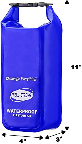 Waterproof First Aid Kit Roll Top Boat Emergency Kit with Waterproof Contents for Fishing Kayaking Boating Swimming Camping Rafting Beach Blue