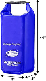 Waterproof First Aid Kit Roll Top Boat Emergency Kit with Waterproof Contents for Fishing Kayaking Boating Swimming Camping Rafting Beach Blue