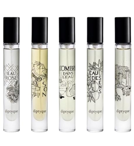 Diptyque Eau de Toilette Travel Spray 0.25 Fl Oz (Pack of 5) Set for Men and Women