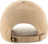 47 Brand MLB Khaki Primary Logo Clean Up Adjustable Strap Baseball Dad Hat Cap, Adult One Size Fits All