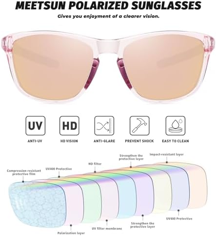 MEETSUN Polarized Sports Sunglasses for Women Men Driving Running Cycling Fishing Sun Glasses UV400 Protection