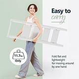 WOA WOA 4 Step Ladder, Ladders for Home, Anti-Slip Pedals, Aluminum Step Stool Foldable, Lightweight to Move, Ease of Storage, Reach 9ft for Closet Kitchen Library, Hold 300lbs - White