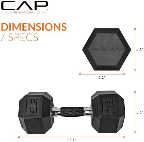 CAP Barbell Coated Hex Dumbbell Weight | Multiple Options