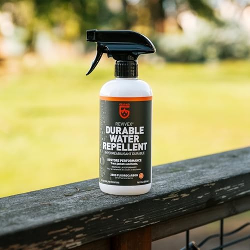 GEAR AID Revivex Durable Water Repellent (DWR) Spray for Restoring Waterproofing on Rainwear, Gore-TEX, Soft Shells, Waders, Tents, Ski, Paddle and Camping Gear, Various Sizes Available