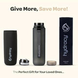 Hydracy Water Bottle with Time Marker -Large BPA Free Water Bottle & No Sweat Sleeve -Leak Proof Gym Bottle with Fruit Infuser Strainer & Times to Drink -Ideal for Fitness Sports & Outdoors