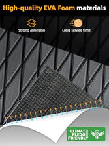 FOCEAN Boat Flooring EVA Foam Boat Decking Marine Mat Non-Slip Self-Adhesive Flooring Sheet for Motorboat Kayak Surfboard Garden Floor Swimming Pools, 94.5''x 47.2'', Dark Grey with Black Lines