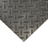 Rubber-Cal Diamond-Plate Rubber Flooring Rolls - 3 mm x 4 ft x 7 ft Rolls - Black