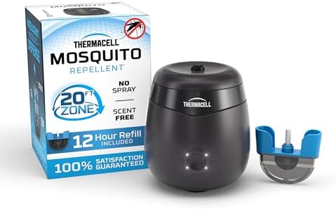 Thermacell E-Series Rechargeable Mosquito Repeller with 20’ Mosquito Protection Zone; Bug Spray Alternative; Scent Free