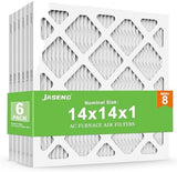 14x14x1 Air Filters, MERV 8 Pleated HVAC Furnace Filters (6-Pack) - Dust Defense, MPR 600 - exact dimensions: 13.75"x13.75"x0.75" - Replacement for AC, Heater, and Ventilation Systems