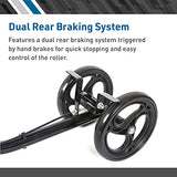 BodyMed Knee Walker for Injuries with Dual Brakes, Detachable Fabric Basket & Knee Pad Cover - Collapsible and Adjustable Scooter, Broken Leg Caddy, Alternative to Crutches