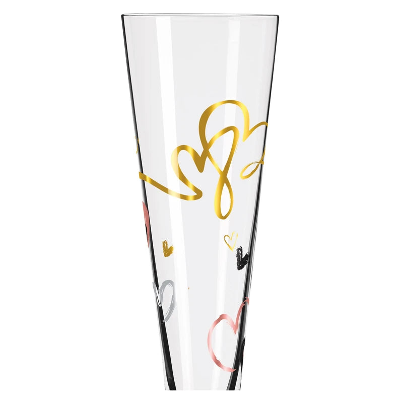 Ritzenhoff 6031004 Champagne Glass 200 ml - Goldnacht Duett F23 Series - 2 x Designer Piece with Real Gold - Made in Germany