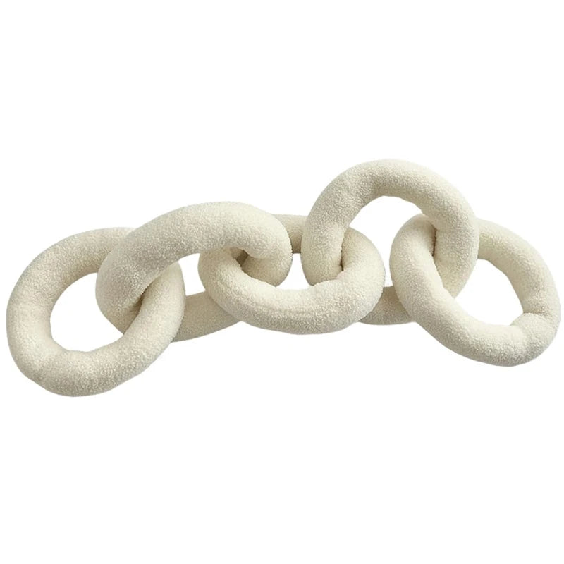 VISTABLUE Chain Link Pillow, Unique Throw Pillows, Love Pillows Aesthetic Cushion Decorative Soft Fun Funky Pillows for Bed Couch Chair Decoration (White), LTBZ01