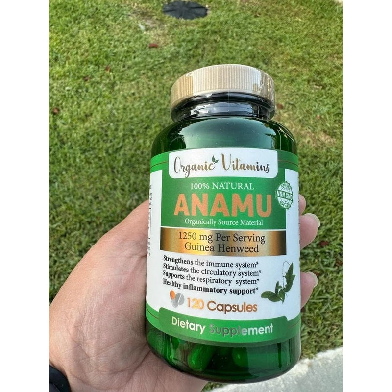 Organic Vitamins Anamu 1250mg 100% Organically Grown 120 Capsules Petiveria Allicea