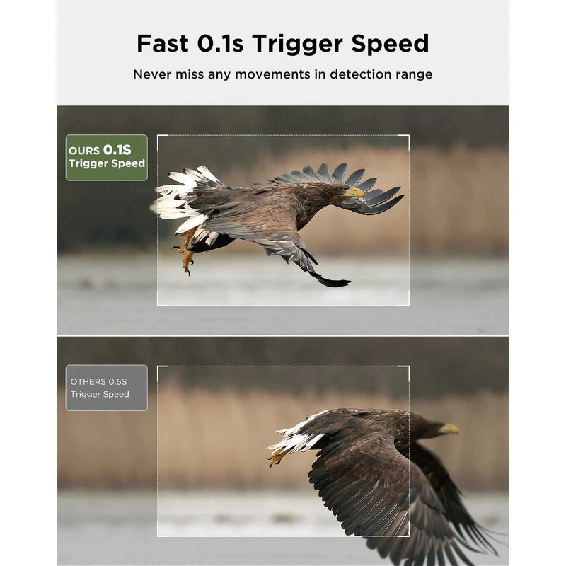 CEYOMUR 4K 30fps Solar Trail Camera, 46MP WiFi Trail Camera with Night Vision 0.1s Trigger Motion Activated, Game Camera with 120° Detection IP66 Waterproof for Wildlife Scouting with 32GB SD Card