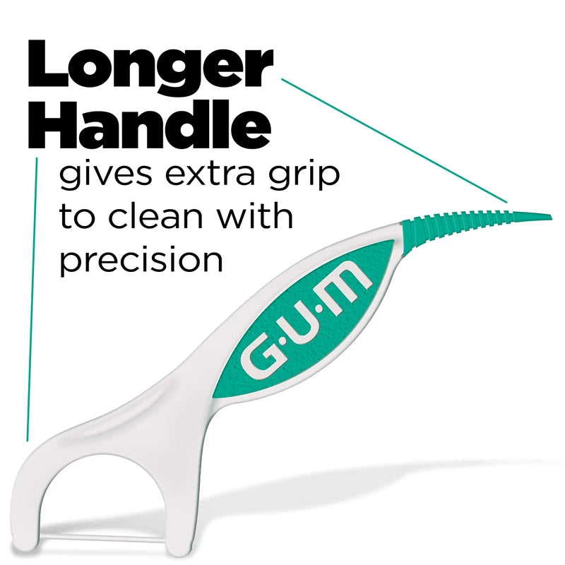GUM Professional Clean Plus Flosser Picks, Promotes Healthier Gums, Comfort-Pick for Gentle Massage, Fresh Mint Flavour, Teal & White, 6 Bags X 60ct (360 Flossers)